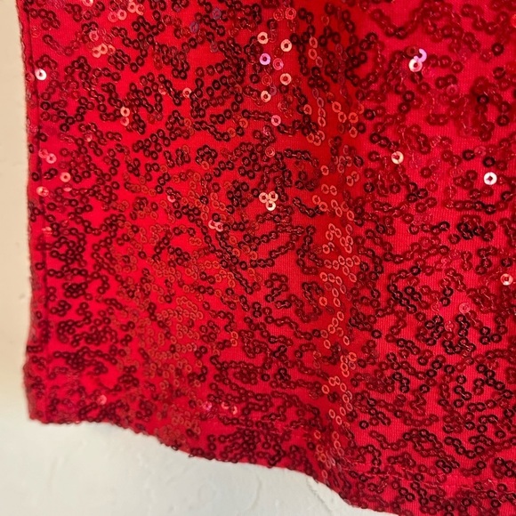 DKNY women’s XS red sequin short sleeve top. NWT - Picture 7 of 13